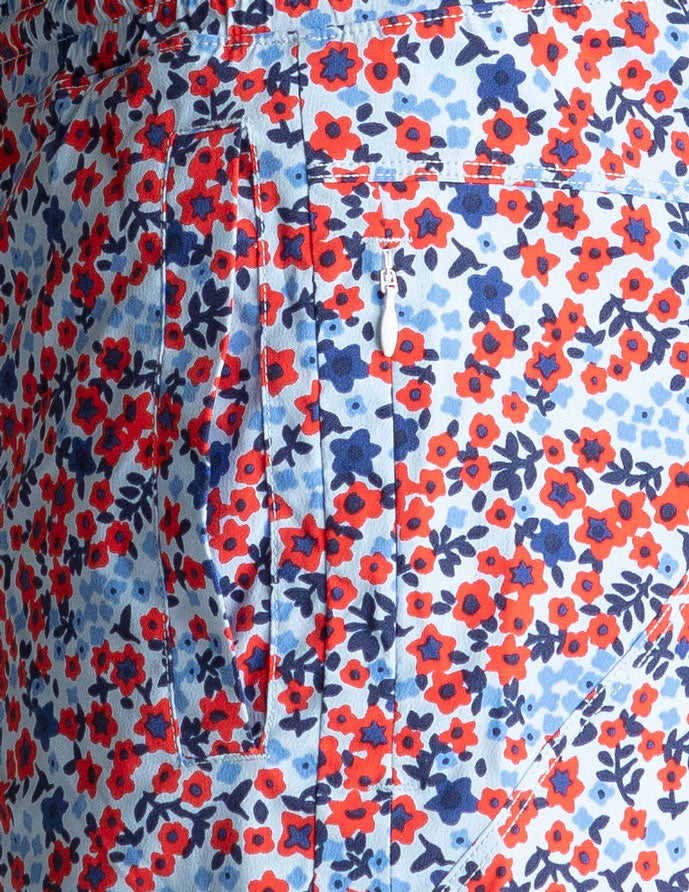 Swim Shorts - Blue &amp; Red Flower (Yachtstock '77)